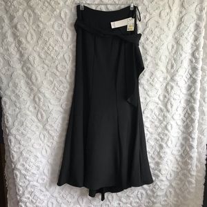 Chetta B Black Flowy A-Line Maxi Skirt